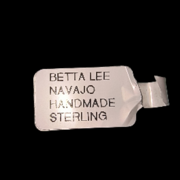 Signed Native American Pilot Mountain Turquoise And Sterling Silver Ring - Picture 11 of 12